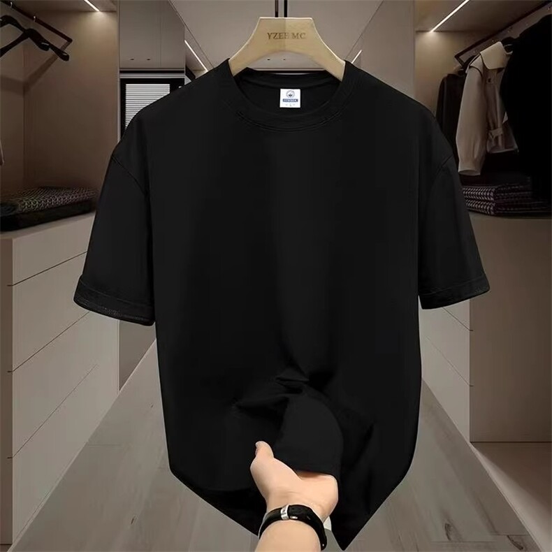 白色t恤男打底衫短袖衣服男款纯白男士上衣内搭男生圆领纯棉体恤,男装T恤,星座410-6（原星座1304-1）