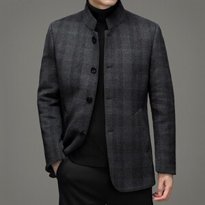 冬季羊毛毛呢大衣男立领呢子外套中年冬装中年风衣YYN88605-P295，男装毛呢大衣，电商B212（原钱塘6029）