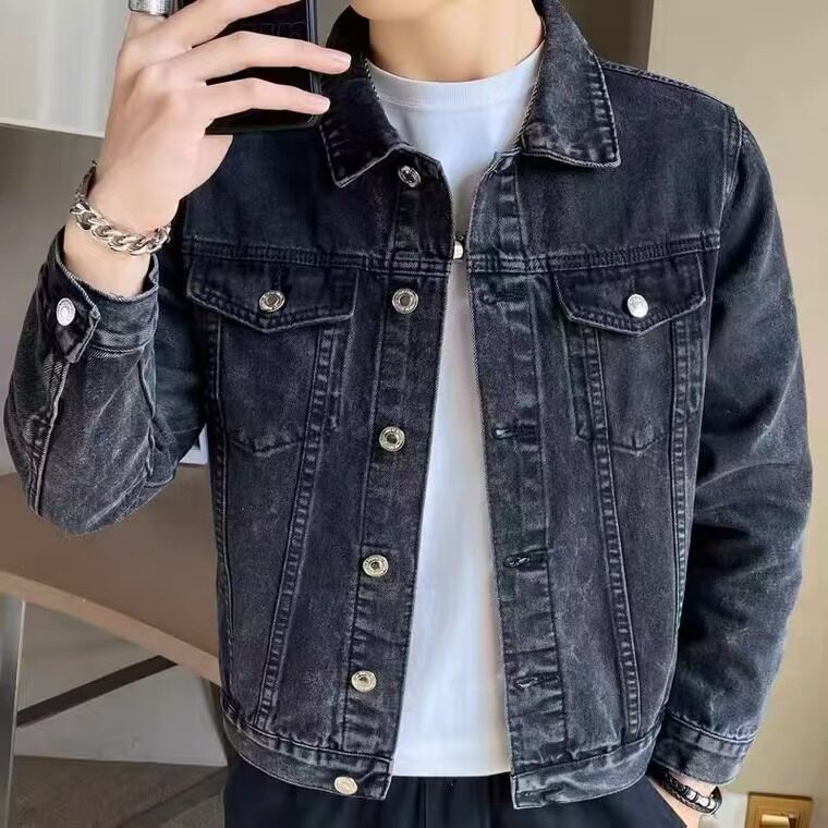 男士牛仔外套休闲装夹克春秋季韩版修身学生夹克百搭帅气上衣服酷,男装工装外套,星座1210-1