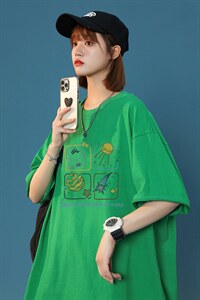2024夏季中性风短袖t恤男刺绣学生纯棉宽松416B-1-DT217-P25 限39图片