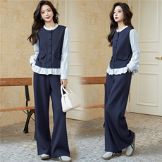 2026新款拼接时尚套装甜美韩版套裤二件套女，女装套装/套裙，铭街依杨