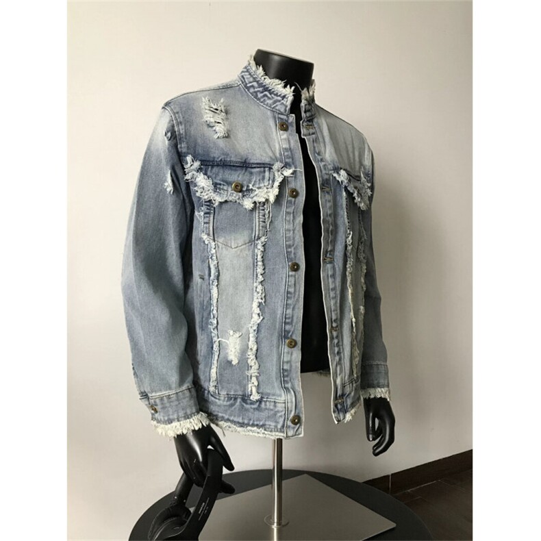 WE1894-P83重工毛边牛仔外套男女秋季潮美式情侣夹克，男装工装外套，电商B323A