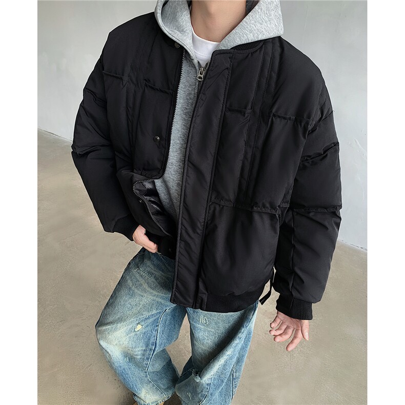 棒球领夹棉棉服男短款冬季加厚棉袄男士保暖棉衣外套 D389 P108图片