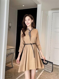 现货2021秋装新款连衣裙M L xL XXL,女装连衣裙,艾涵o