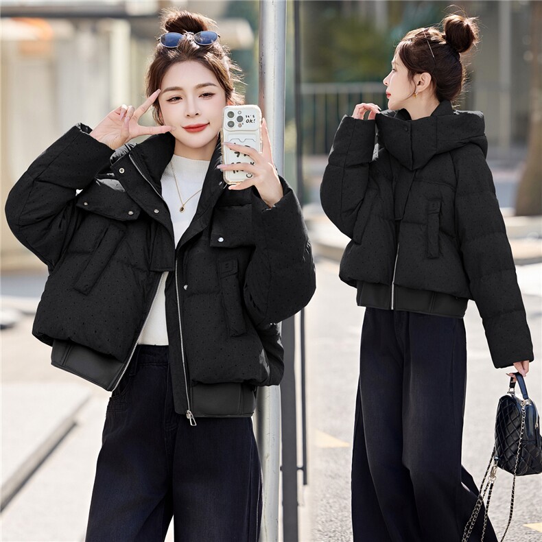 2025冬季新款白鸭绒巨好看的羽绒服连帽时尚百搭女短款保暖外套潮图片