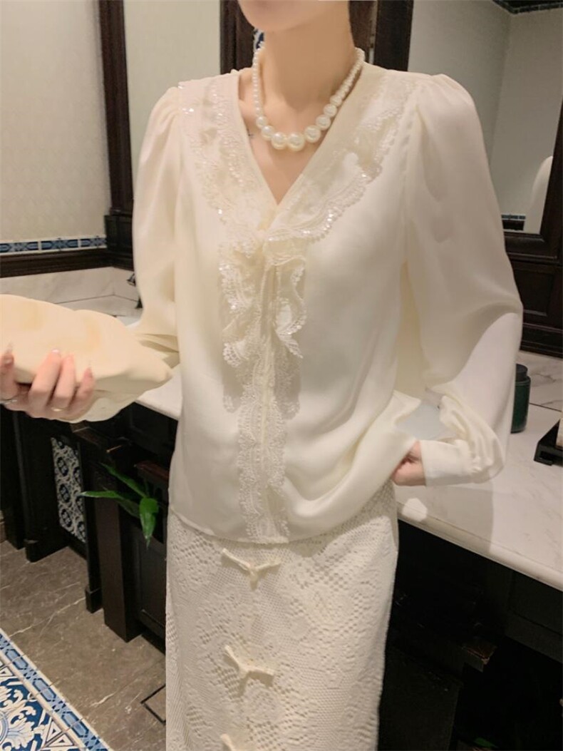 秋季新款木耳边衬衫，女装衬衫，M.W 嫚维