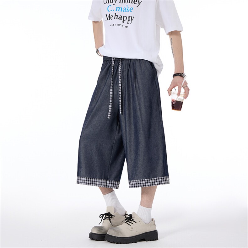 仿天丝牛仔高级感冰丝垂感休闲裤夏季新款潮牌七分裤男2559特P28,男装牛仔裤,电商C305A