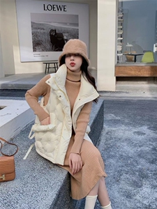 羽绒马甲女2022秋冬新款加厚保暖连帽马夹外穿坎肩图片