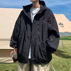 男秋季2023新款长袖气质夹克文艺长袖拉链连帽冲锋衣刺绣C8107P58，男装夹克，星座1116-2