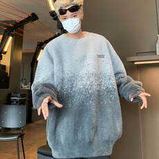 【有货】DMY301-P65秋季新款粉色渐变毛衣慵懒风水貂毛针织上衣，男装针织衫/毛衣，星座603-2