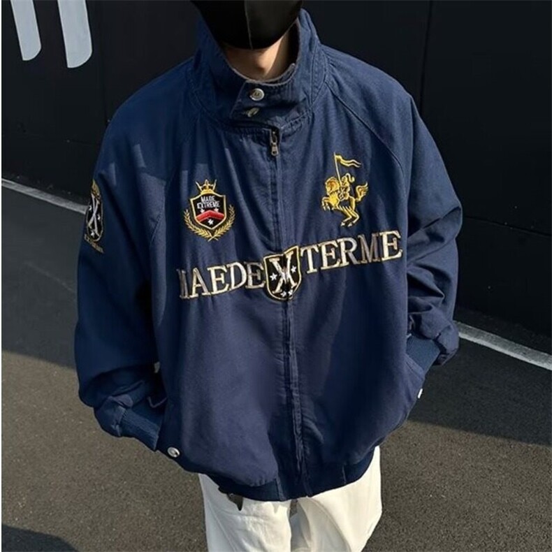 F659P100街头高级感青少年夹克男春小众工装刺绣宽松立领,男装夹克,星座512-6