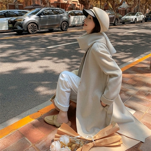 高级感慵懒风30%绒双面呢大衣 经典百搭显瘦长款外套图片