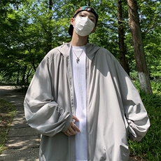 夏季薄款防晒衣男韩版潮纯色连帽帅2023宽松新款ins外套W4914-P40，男装防晒衣，星座412-2
