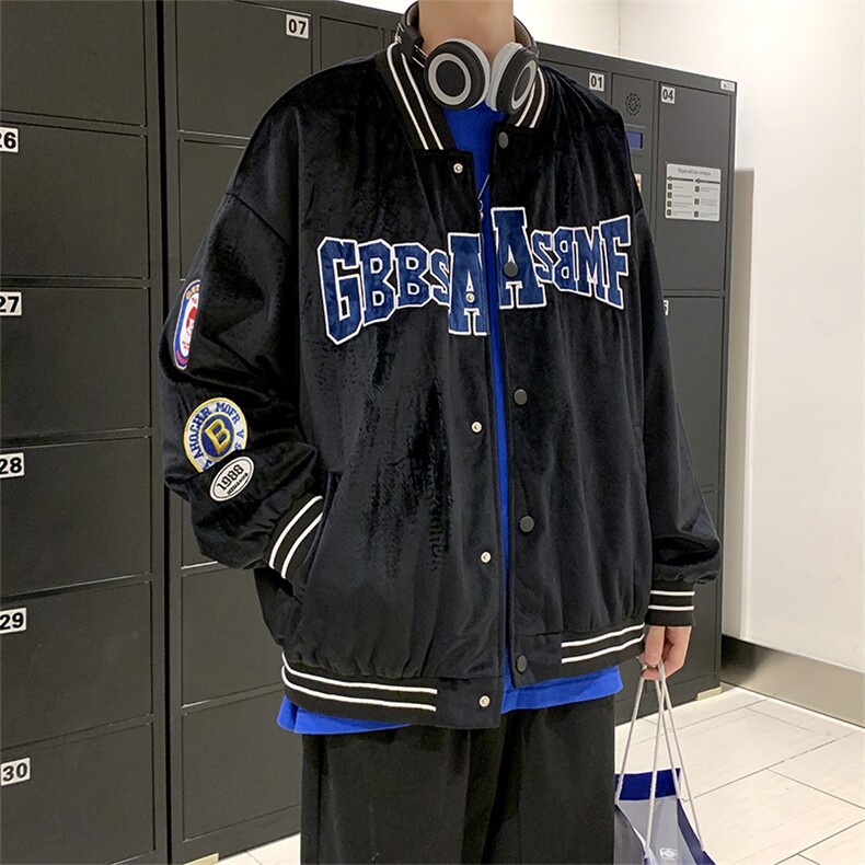 秋冬新品宽松运动风绣花棒球服班服设计感夹克外套男装W1570-P55,男装夹克,星座512-2