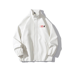 白底鳄鱼纹面料条纹印花图案大码M-5XL夹克男JK77742P85控118图片
