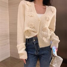 新款现货，好看绣花开衫灰白两个色，其它，CHERRY·印