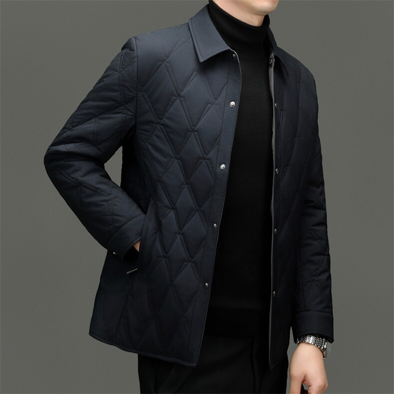 棉衣男款冬季2026年新款棉袄商务翻领棉服爸爸冬装中年休闲外套男,男装棉衣,电商B212（原钱塘6029）