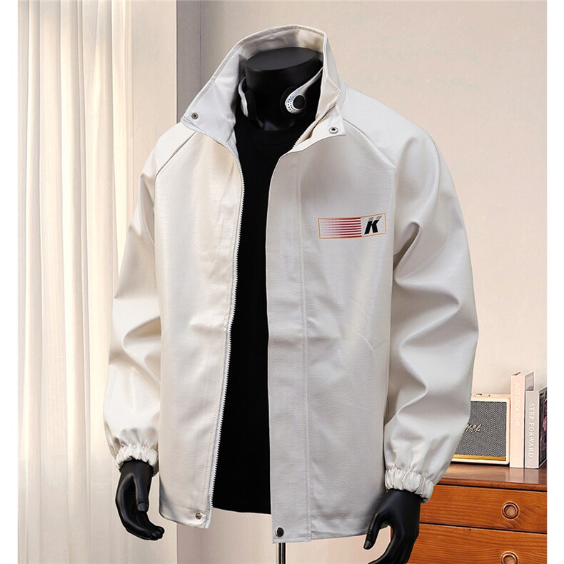 1港风鳄鱼纹面料条纹印花图案大码M-5XL夹克JK77742P85控118，男装夹克，星座226-2