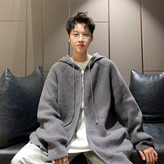 美式针织开衫毛衣外套男春秋新款潮牌百搭纯色拉链线衣MU19/P65，男装针织衫/毛衣，星座506