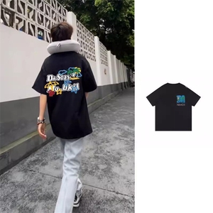 万针全刺绣工艺抖音得物高品质260克重磅纯棉双纱美式高街短袖T恤图片