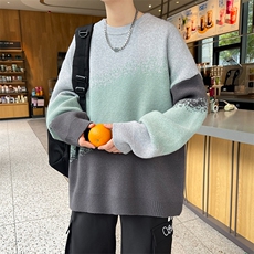 XL-9XL渐变圆领毛衣男宽松加厚大码针织衫MY805-P65大码元，男装针织衫/毛衣，星座210-1