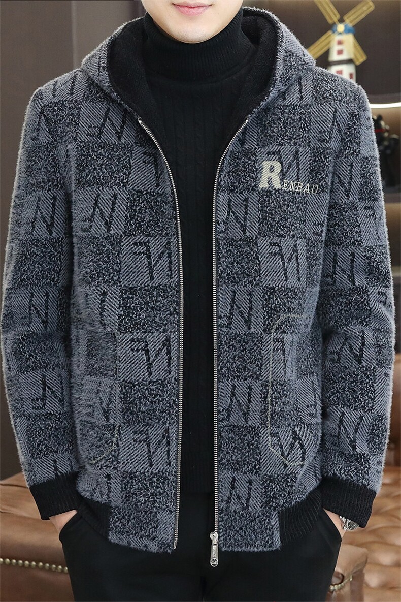新款冬季修身潮流连帽加棉加厚毛呢大衣外套男D71P155控238,男装毛呢大衣,电商B226-2（原B217-2）