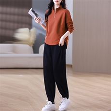 休闲运动服套装女2025新款春秋装时尚套装韩版宽松显瘦卫衣两件套，女装套装/套裙，璐依舞