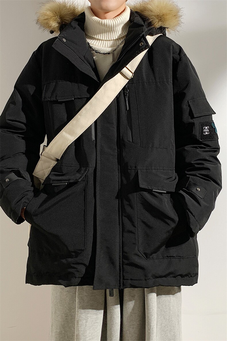 港风2026新品冬季宽松棉服派克服毛领冬装加厚外套D010-P145,男装棉衣,星座717