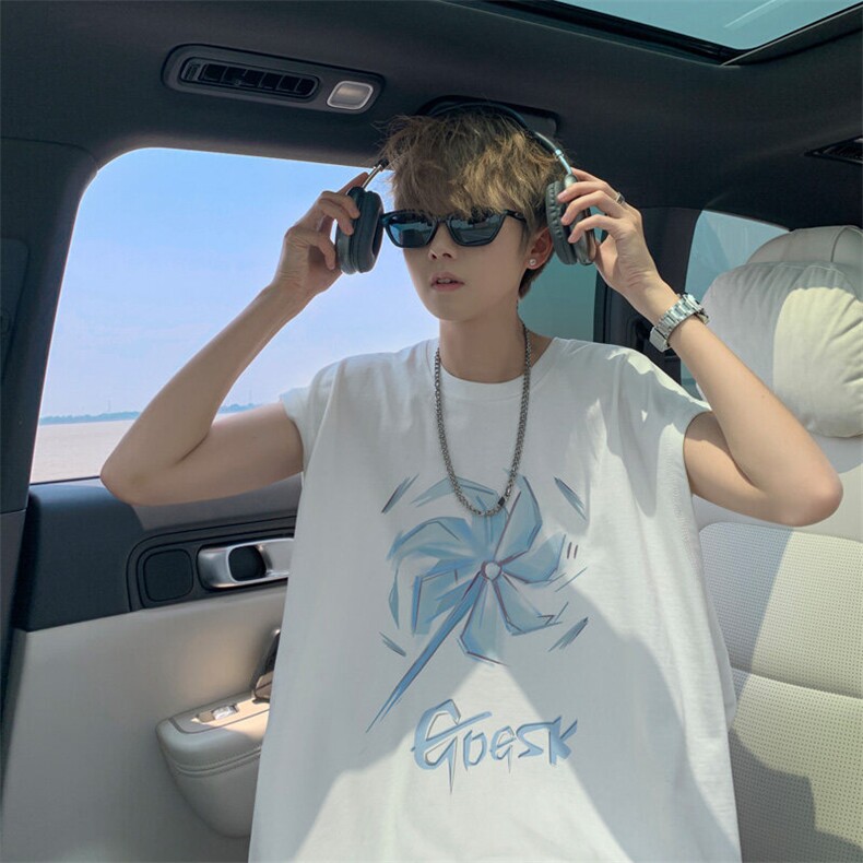 夏季新款外景风车印花宽松背心男潮牌大码坎肩无袖T恤BX00507/P25，男装背心/马甲，电商B316