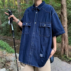 夏季新款衬衫潮流慵懒男牛仔衬衫P45，男装衬衫，星座1116-2