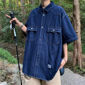夏季新款衬衫潮流慵懒男牛仔衬衫 P45图片