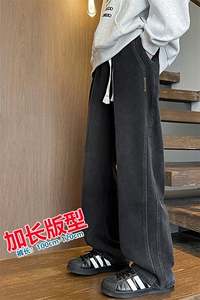 加长男裤子高个子美式高街188cm110牛仔直筒裤微喇KZ007P60加绒70图片