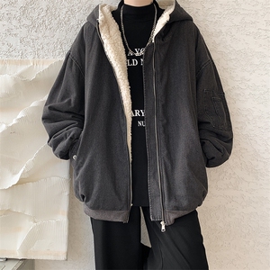 控价158牛仔棉衣男大码加绒羊羔绒牛仔棉服男棉袄 NM53322-P140图片