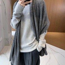 35%山羊绒披肩围巾女冬季两用气质保暖外搭针织披肩，围巾，丽特绒