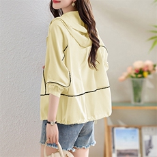 2025夏新款薄防晒衣服女韩版短款洋气小款外套百搭站欧洲ins潮，女装防晒衣，沐七七