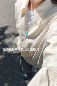 法式松弛感休闲衬衫日系设计感个性情侣款外套HY870TP48控78图片