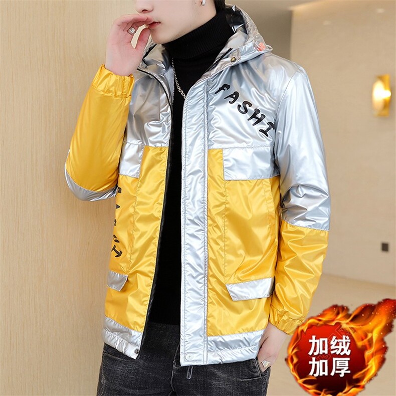 冬季亮上拼羽棉服男模特加厚夹克保暖外套工装棉衣绿871加绒,男装夹克,星座1207