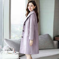 显瘦修身百搭潮流简约纯色长袖毛呢外套2021年秋季POLO领个性，女装毛呢外套，香水丽阁