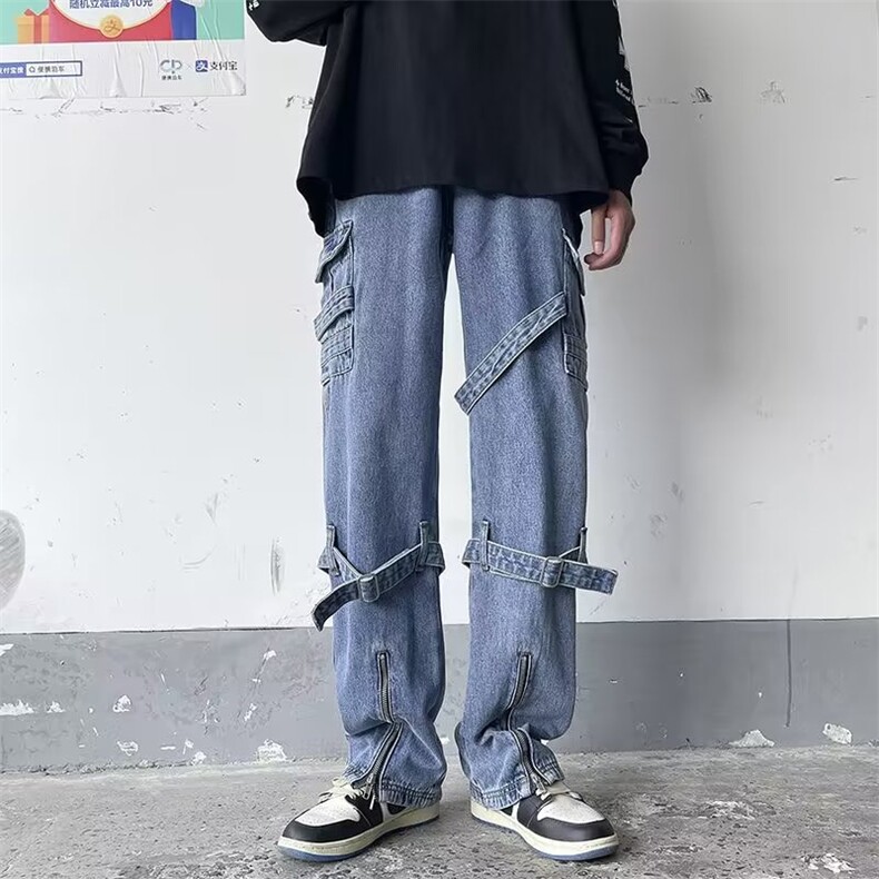 牛仔裤男秋季潮大码休闲裤子高街N5035P55,男装牛仔裤,星座1116-2