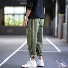 裤子男韩版百搭休闲秋季工装裤男潮牌直筒宽松ins九分裤W，男装休闲裤，星座209-2