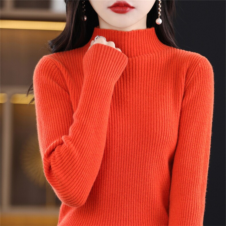 不起球配大衣的高领毛衣女2024冬季修身加厚内搭羊毛衫针织打底衫,针织衫/毛衣,暖姿羊绒