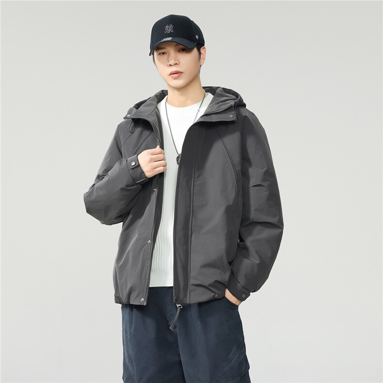 2025新款秋冬季加厚夹棉上衣服连帽外套男士工装保暖夹克W0132,男装夹克,电商D215