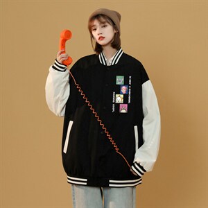 中性风 春秋季情侣棒球服男女休闲夹克女时尚外套男BQF268-P50图片
