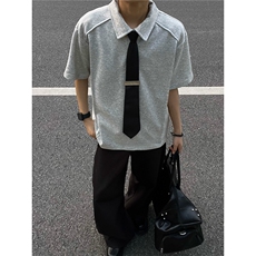 主推2025重磅夏季简约新款百搭翻领POLO衫短袖T恤男S417-特28，男装Polo衫，电商A233-1