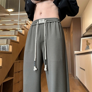 特批P30无差价2025港风菠萝格抽绳运动休闲裤大码百搭阔腿裤K5601图片