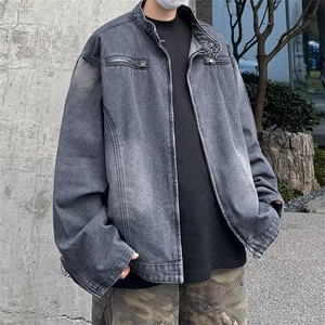 美式潮牌设计感小众机车牛仔夹克男  R2209 P80图片