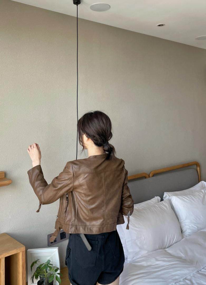 皮衣一个系列上架，密斯倩3103A，女装皮衣，密斯倩