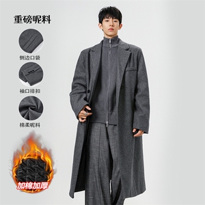 抗寒毛呢高品质500g大衣长款宽松风衣外套J5278J加棉-特P105控178图片
