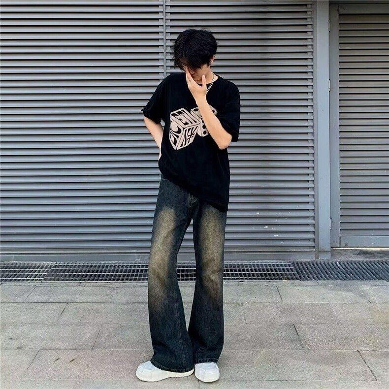 1506A/G6110/P39抽绳潮流复古水洗美式做旧宽松阔腿直筒,男装休闲裤,星座1506A