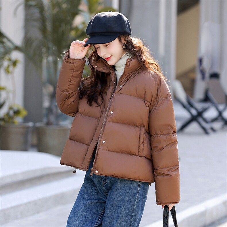冬装新款新标90白鸭绒加厚面包服短款羽绒服图片